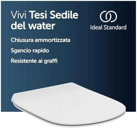 Ideal Standard Tesi, Plonas, lėtai nusileidžiantis WC dangtis