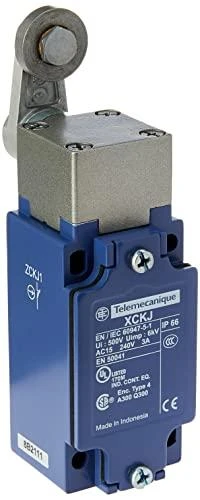 Telemecanique Sensors „Schneider Electric“ ribinis jungiklis 2P NC+NO spyruoklinio veikimo sukamoji svirtis, metalinė XCKJ10513
