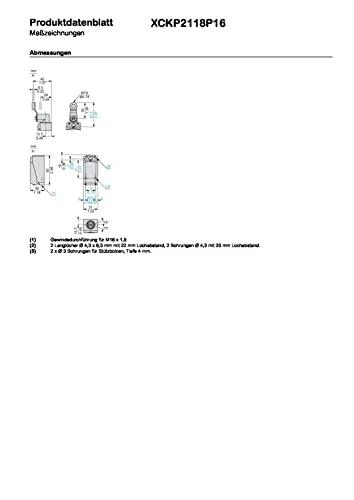 Telemecanique Sensors Galinis ribotuvas XCKP 2P sukamasis trumpas svirtis rl M16