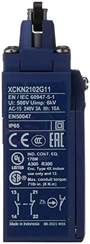 Schneider Electric Snap veikimo ribinio jungiklio kaištis su metaliniu voleliu 1NC+1NO XCKN2102G11