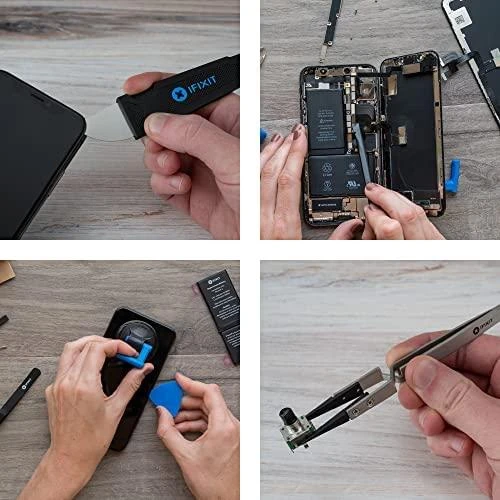 iFixit EU145307 - Įrankių rinkinys - Universalus - Atidarymo kirtiklis,Atsuktuvas,Spudger,Siurbtukas,Pincetas - Juodas,Mėlyna,Pilkas,Nerūdijantis plienas,Permatomas,Baltas - Plokščias,Apsauginis Torx,Veržliaraktis,Torx -3 pincetai