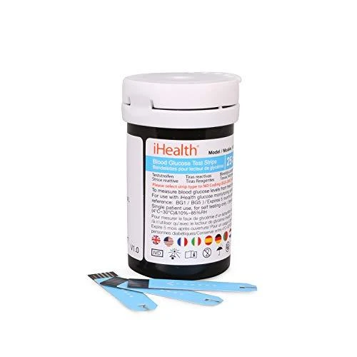 Kraujospūdžio matuoklis „iHealth Glucose EGS-2003“ gliukozės testai (50 vnt.)