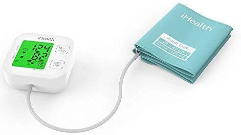 Kraujospūdžio matuoklis iHealth | Trasa | KN-550BT | Baltas/Mėlyna | Kraujospūdžio (sistolinio ir diastolinio) apskaičiavimas, Širdies susitraukimų dažnio skaičiavimas | 4 | Belaidis Bluetooth ryšys | Automatinis | Svoris 438 g