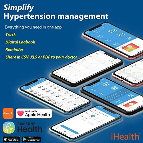 Kraujospūdžio matuoklis iHealth | Trasa | KN-550BT | Baltas/Mėlyna | Kraujospūdžio (sistolinio ir diastolinio) apskaičiavimas, Širdies susitraukimų dažnio skaičiavimas | 4 | Belaidis Bluetooth ryšys | Automatinis | Svoris 438 g