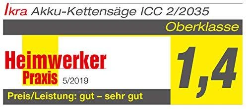 Akumuliatorinis grandininis pjūklas 40V 2x 2.0 Ah Ikra Mogatec ICC 2/2035