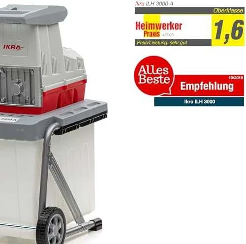 Ikra elektrinis šakų smulkintuvas 3 kW, iki 44 mm šakoms, 60 l krepšys, ILH 3000 A