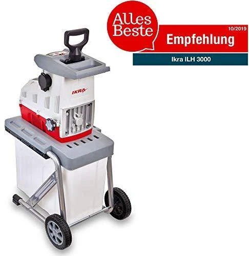 Ikra elektrinis šakų smulkintuvas 3 kW, iki 44 mm šakoms, 60 l krepšys, ILH 3000 A