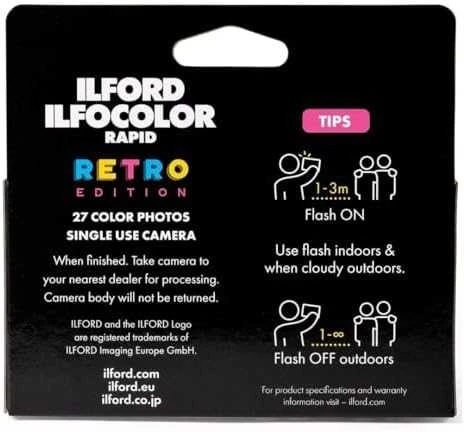 Ilford Ilfocolor Rapid Retro vienkartinis fotoaparatas 27 exp