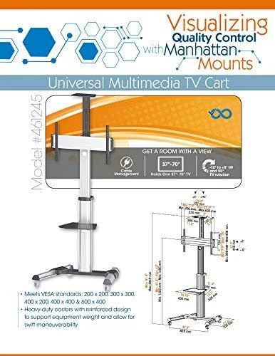 Manhattan 461245 monitoriaus laikiklis arba stovas 177,8 cm (70") Juoda, Sidabras