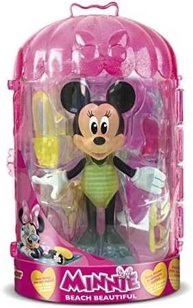 DISNEY MINNIE MOUSE MINI BEACH DOLL SPINTOS AKC APRANGA. 13 ELEMENTŲ RINKINYS