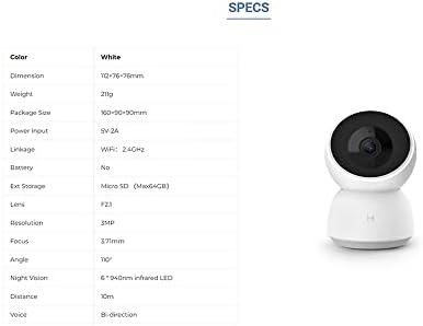 IP kamera Xiaomi Imilab A1 (3MP, 1080P, 360°)