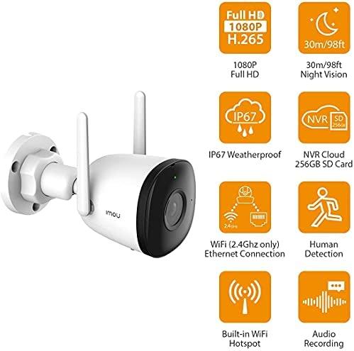Imou Dahua IP cilindrinė kamera IPC-F42P, 4MP 25fps, IP67, pašvietimas iki 30m, 2.8mm 104°, Onvif, WIFI