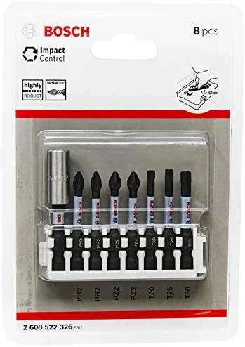 Bosch 8 dalių antgalių kompl. L=50mm, Impact Control