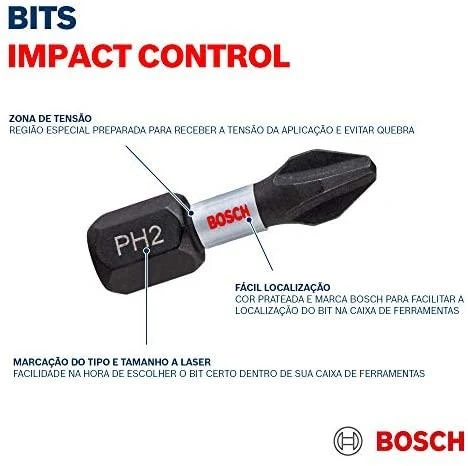 Bosch Suktuvo antgaliai PH2/L25 8 vnt./Impact Control