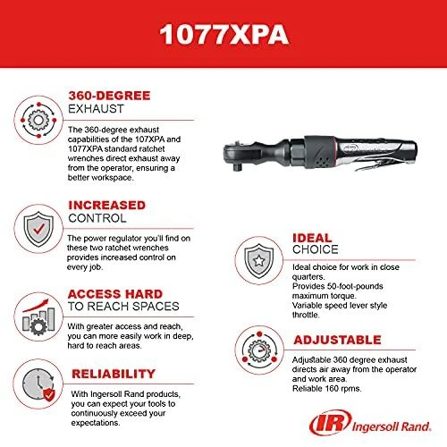 Pneumatinė terkšlė 1/2" INGERSOLL RAND 1077XPA
