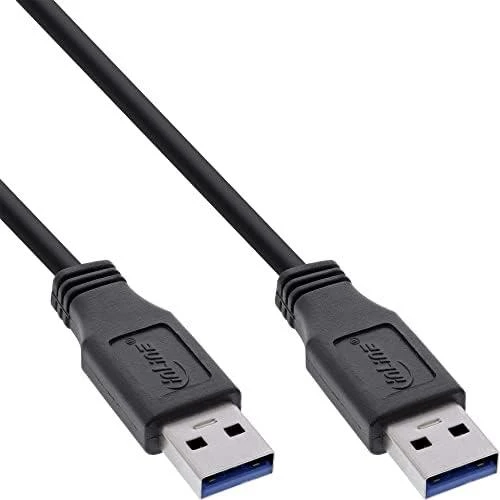 InLine USB 3.0 kabelis, nuo A iki A, juodas - 1m