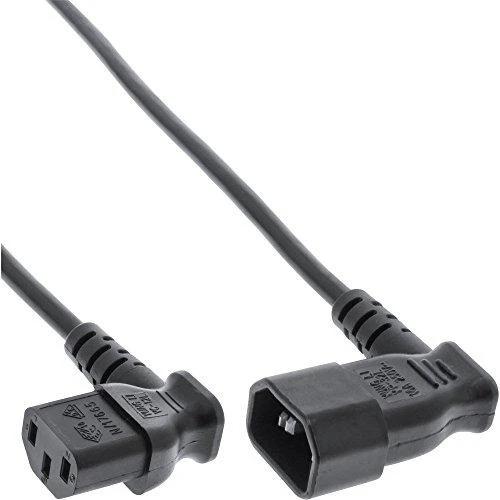 InLine maitinimo laidas Prailginimo laidas monitoriaus maitinimui - C13 - C14 - juodas - 5 m - kampinis
