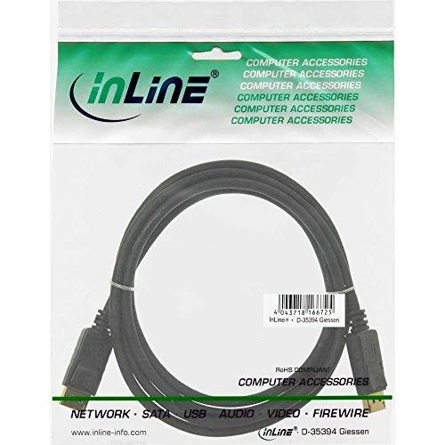 InLine 4K (UHD) DisplayPort Cable, juodas – 3m