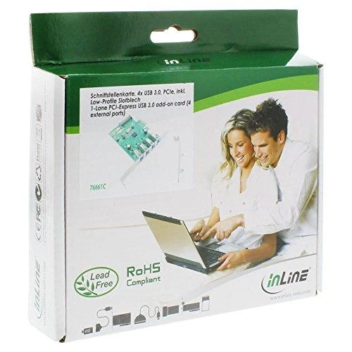 Kontroler InLine PCIe 2.0 x1 - 4x USB 3.0 (76661C)