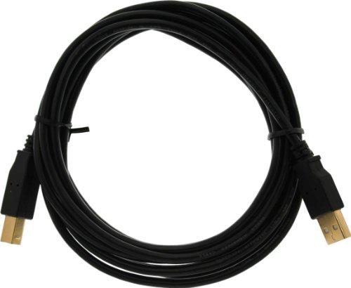 InLine USB 2.0 Cable, A to B, auksinis-plated, juodas - 2m