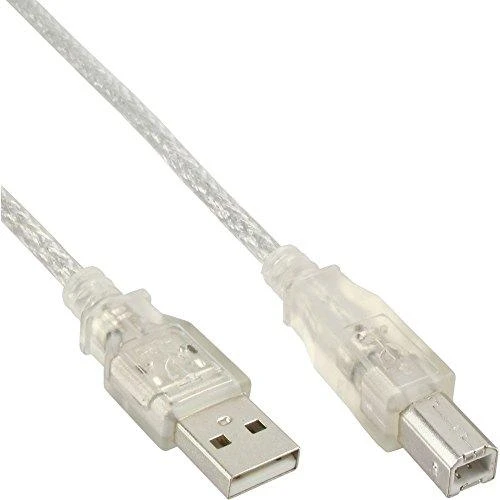 InLine USB 2.0 laidas, nuo A iki B, skaidrus - 10m