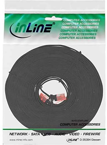 InLine 15m – U / UTP tinklo kabelis – 1000 Mbit – Cat.6 – RJ45 – juodas (71615S)
