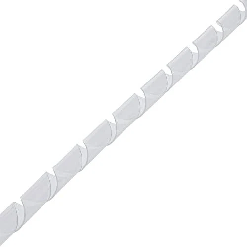 Inline Spiral Wrap kabelio spiralinis apvyniojimas, 10 m ilgio, 10 mm skersmens, skaidrus baltas