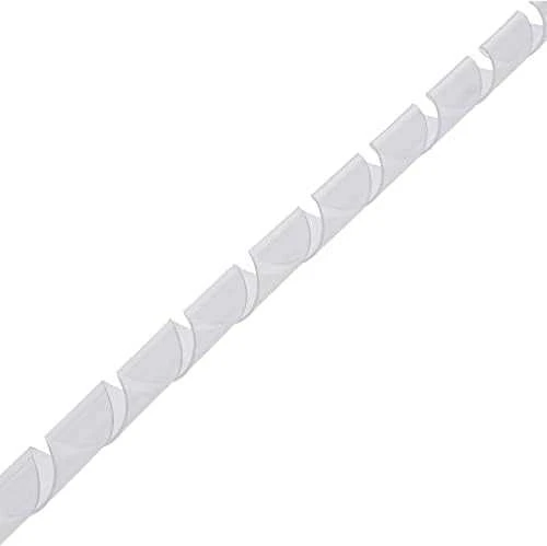 Inline Spiral Wrap kabelio spiralinis apvyniojimas, 10 m ilgio, 20 mm skersmens, skaidrus baltas