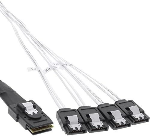InLine SFF 8087 - SATA x4, 1m, Baltas (27620B)