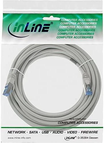 InLine Patchcord S/FTP, PiMF, Cat.6A, be halogenų, 500MHz, pilka 30m (76830)