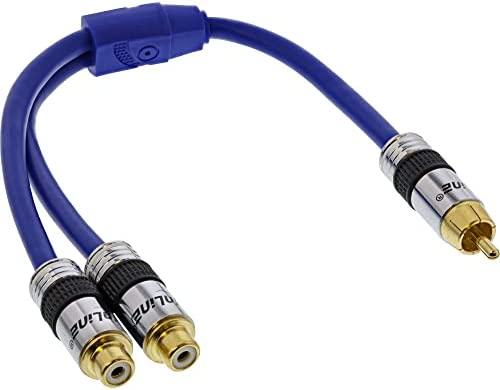 Kabelis InLine RCA (Cinch) - RCA (Cinch) x2 0,25m mėlyna (89924P)