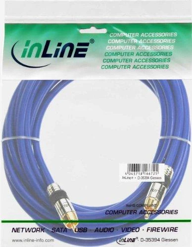 Kabelis InLine RCA (Cinch) - RCA (Cinch) 2m mėlyna (89402P)