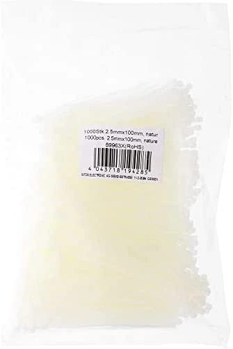 Organizatorius InLine Kabelių raištis Baltas 1000 vnt (59963X)