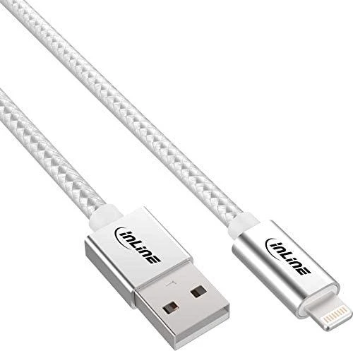 InLine Lightning USB laidas, sidabrinis/aliuminis, 1 m MFi sertifikuotas