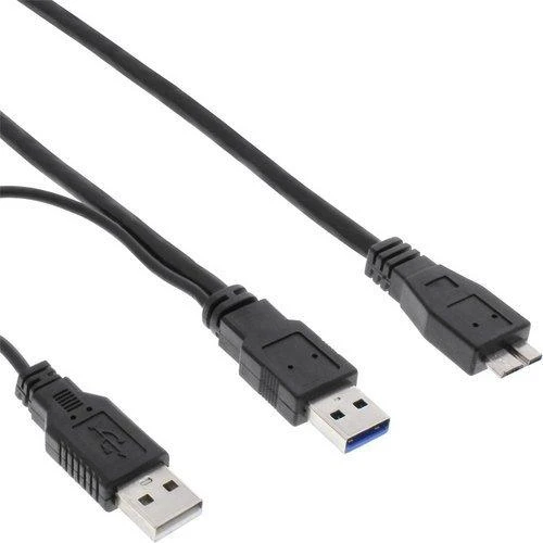 Kabelis USB InLine 2x USB-A - 1 m Juodas (35415Y)