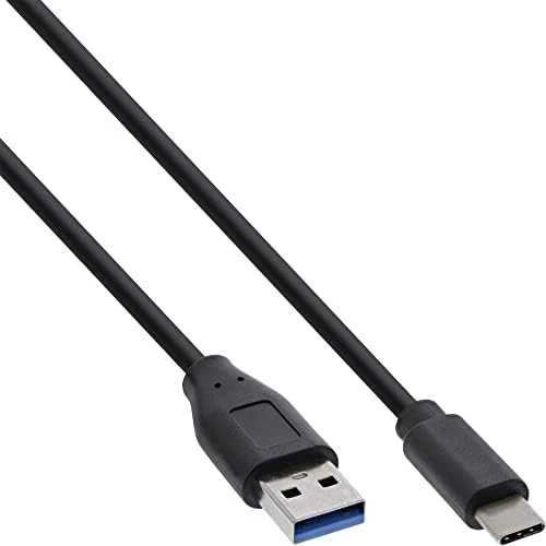 Inline USB 3.2 Gen.2 kabelis, C tipo į A tipo kištuką/kištuką, juodas - 0.5m