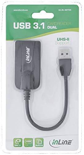 Skaitytuvas InLine® kortelių skaitytuvas USB 3.1 USB-A, suderinamas su SD/SDHC/SDXC, Micro SD, UHS-II
