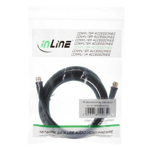 InLine Antenna Cable (F) 3m juoda (69303P)