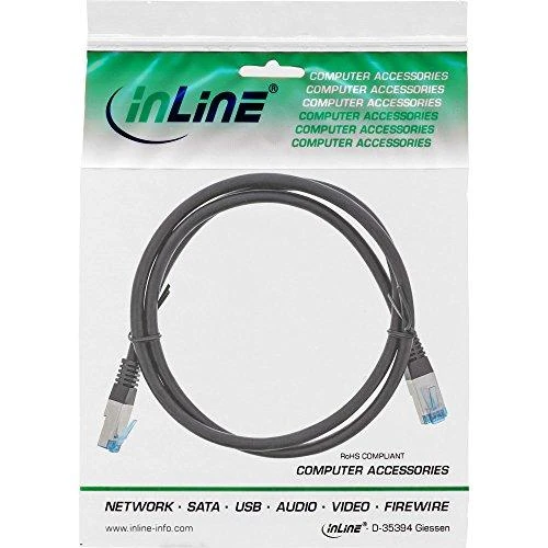 InLine Patch Cat.6A, S/FTP, PE lauko, juoda, 5m