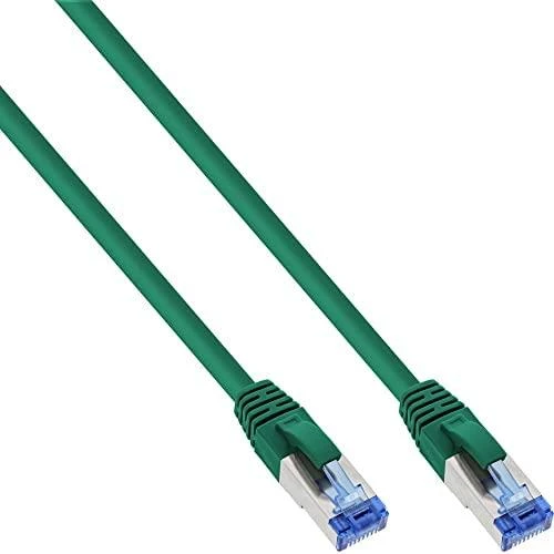 InLine Komutacinis kabelis - S / FTP (PiMf) - Cat.6A - 500MHz - Be halogenų - Varis - Žalias - 15m (76815G)