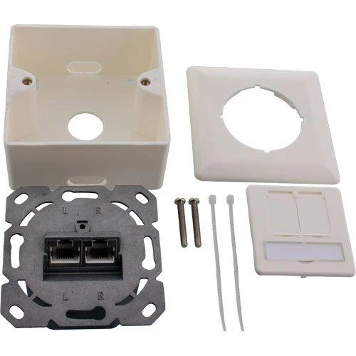InLine sieninis lizdas, 2x RJ45 moteriškas, baltas (76842W)