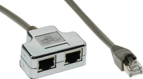 InLine T-Adapteris ISDN Cat.5e RJ45 vyriškas – 2x RJ45 moteriškas 15cm (69995I)
