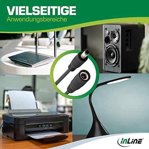 Maitinimo kabelis InLine ® Nuolatinės srovės išplėtimo kabelis, nuolatinės srovės kištukas vyras / moteris 5.5x2.5mm, AWG 18, juoda, 3m