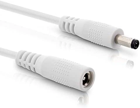 Maitinimo kabelis InLine ® Nuolatinės srovės išplėtimo kabelis, nuolatinės srovės kištukinis lizdas, 5.5x2.1mm, AWG 18, baltas, 5m