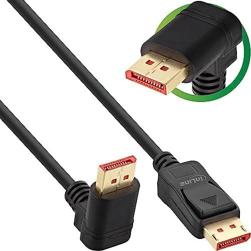 „InLine 8K“ (UHD-2) „DisplayPort“ kabelis, į viršų nukreiptas, juodas – 1 m