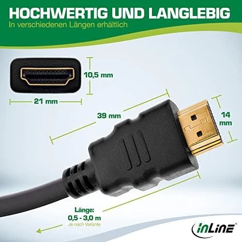 InLine 8K4K Ultra High Speed HDMI kabelis, juodas - 1m