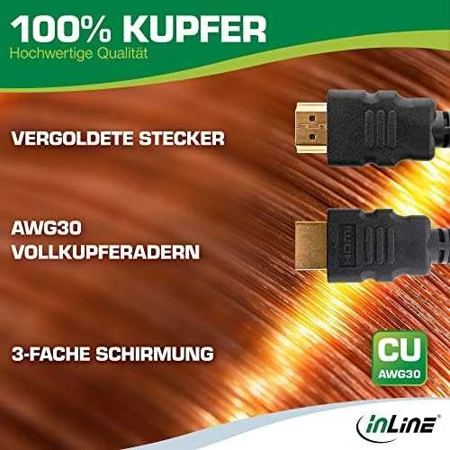 Kabelis InLine HDMI - HDMI 2m juoda (17902A)
