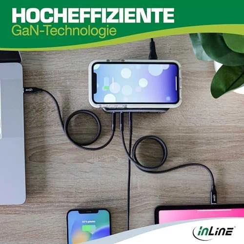 Įkroviklis InLine Qi Powerstation Multiportowa 2x USB-A 4x USB-C 100 W (31517K)