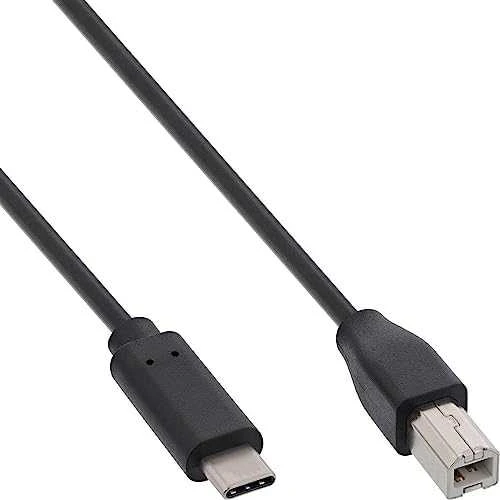 USB kabelis InLine USB-C - USB-B 2 m juoda (35762)