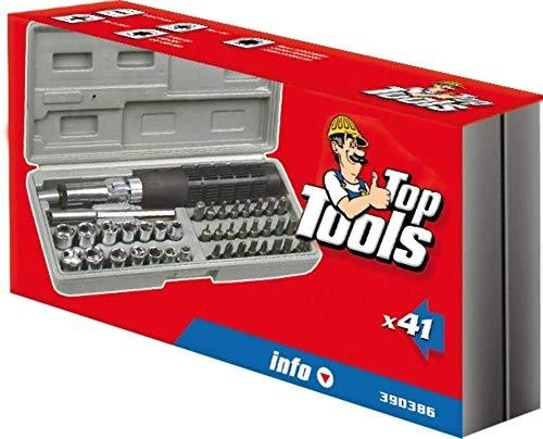 Top Tools Koncówki Atsuktuvų antgaliai ir galvutės su laikikliu, 40 vnt. rinkinys